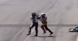 বাইক রেস থেকে ছিটকে গিয়ে মারামারি!