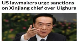 জিনজিয়াং প্রধানের বিরুদ্ধে নিষেধাজ্ঞার আহ্বান মার্কিন