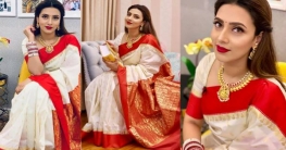 লাল পাড় সাদা শাড়িতে অপরূপ মিম লাল পাড় সাদা শাড়িতে অপরূপ মিম