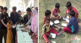 গোপালগঞ্জে পথ শিশুদের খাবার বিতরণ