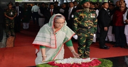 বঙ্গবন্ধুর প্রতিকৃতিতে শেখ হাসিনার শ্রদ্ধা বঙ্গবন্ধুর প্রতিকৃতিতে শেখ হাসিনার শ্রদ্ধা