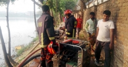 আগুন নেভাতে গুলশান লেক থেকে পানি নেয়া হচ্ছে