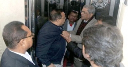 লিফটে বিএনপি নেতার কলার চেপে ধরলেন ফখরুল