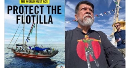 শহীদ আবু সাঈদের ছবি বুকে নিয়ে গাজার পথে শহিদুল আলম