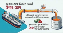 জাহাজ থেকে ট্যাংকে যেতেই উধাও ১৪ কোটি টাকার জ্বালানি তেল