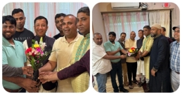স্বেচ্ছাসেবক লীগ নেতা স্বপন তালুকদারের সংবর্ধনা